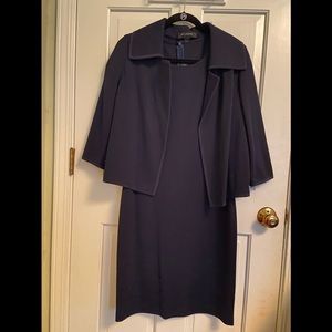 St. John Navy sheath dress with swing jacket